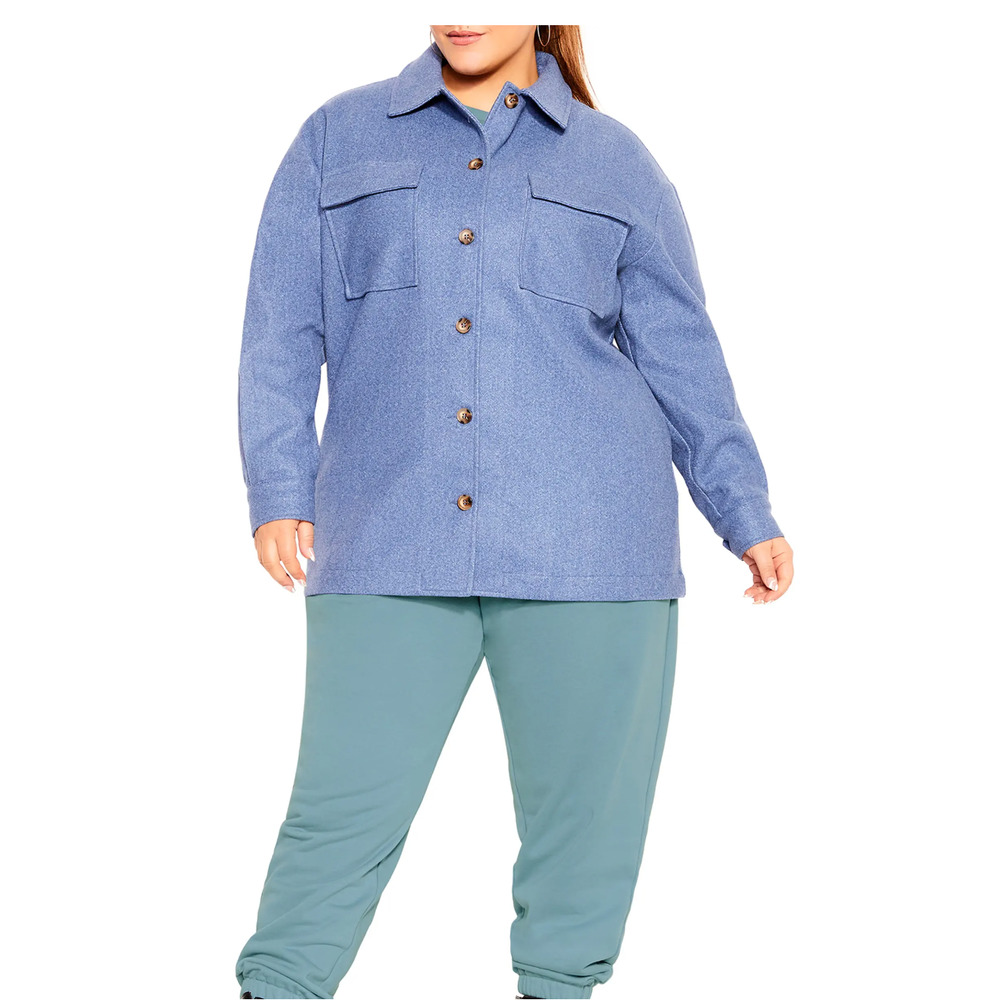 NEW NWT City Chic Lounger Shacket dusty blue size 16W